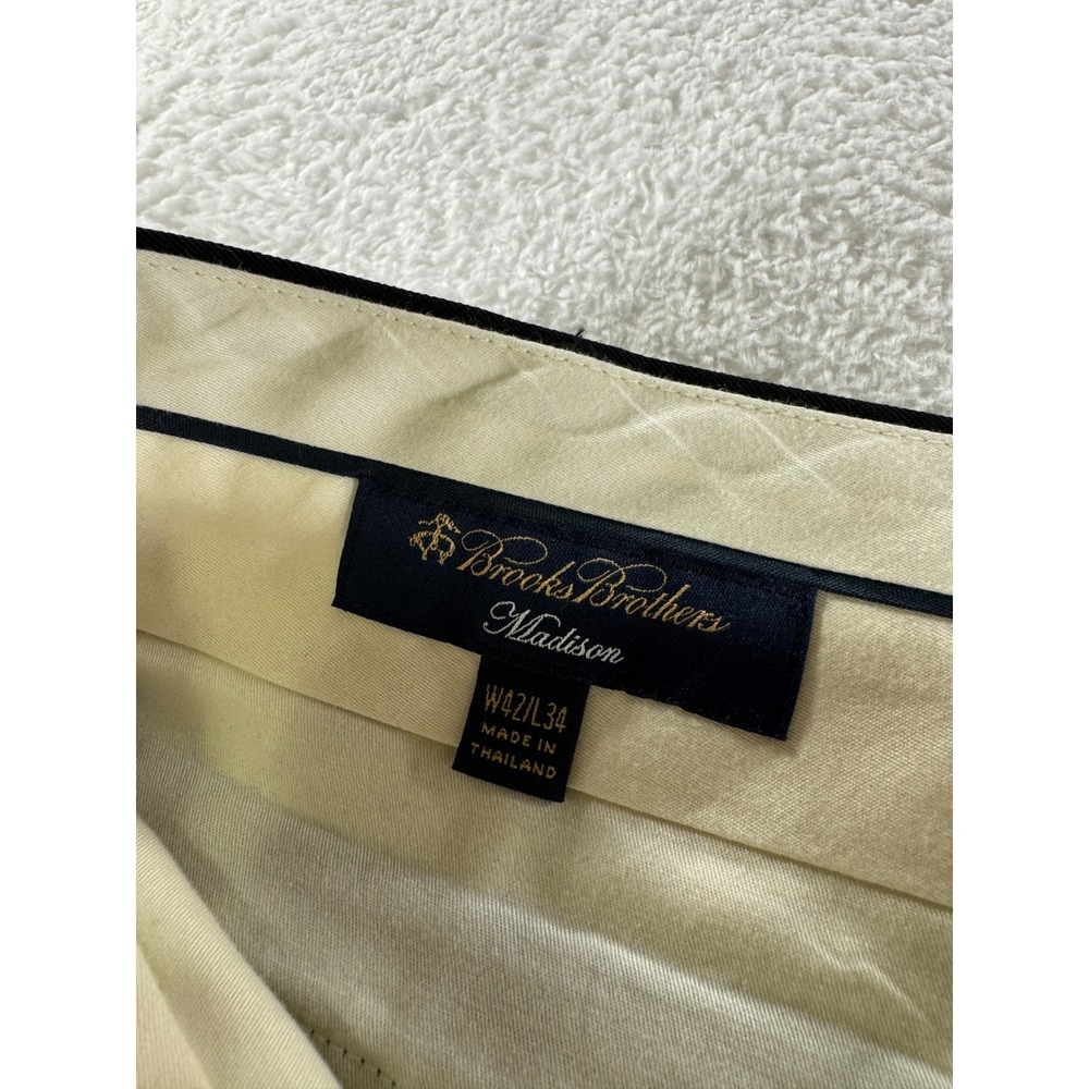 Brooks Brothers Madison Fit Pant Men 42x32 Black Dress Preppy Clean Work Wear‎ - Picture 6 of 10